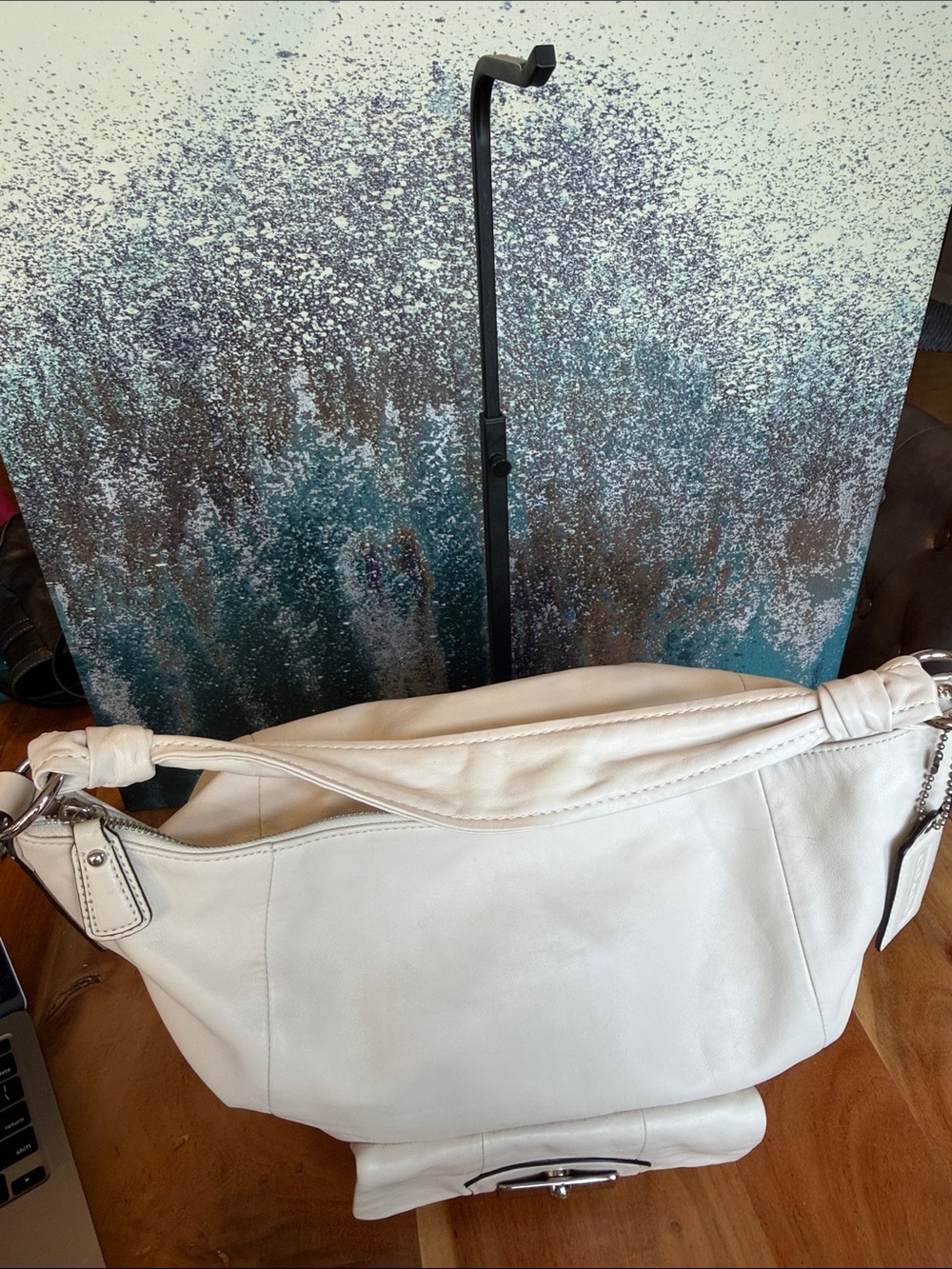 Coach Old Money Y2K 2010 Kristin Slouchy Off White Leather Hobo Bag VGUC - Picture 9 of 16